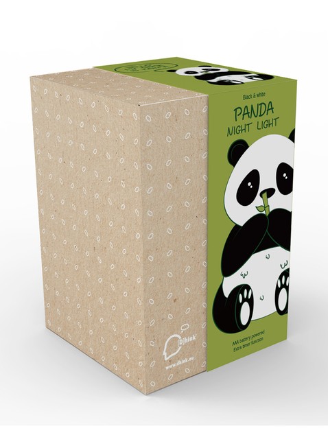 Lampka nocna na baterie Dhink Panda - black / white