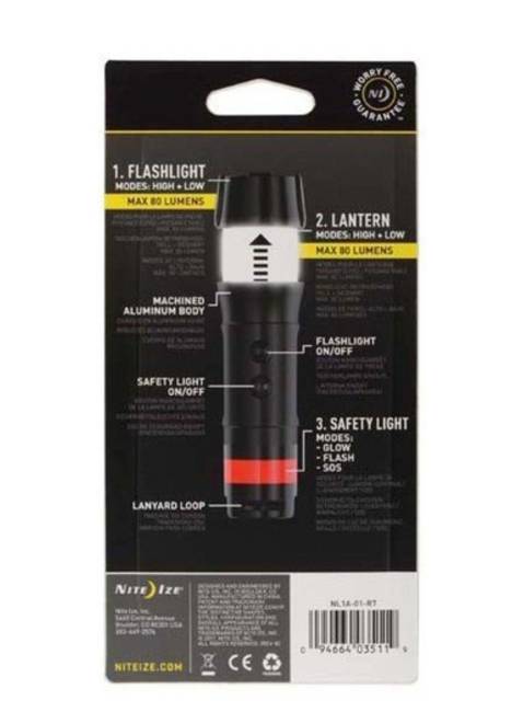 Latarka Nite Ize Radiant® 3in1™ LED Mini Flashlight - black