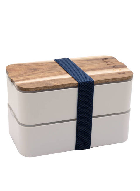 Lunchbox Bento + torba termiczna Akinod 11H58 - white / blue jeans