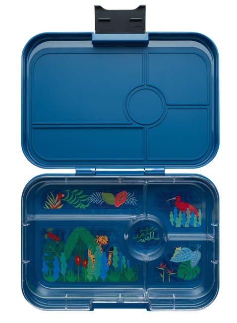 Lunchbox do pracy XL Yumbox Tapas 5 sekcji - Monte Carlo blue / jungle tray