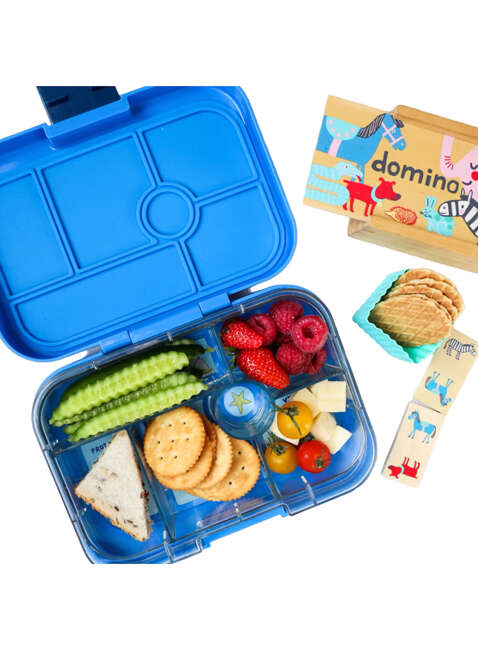 Lunchbox do szkoły Yumbox Original - surf blue / race cars tray