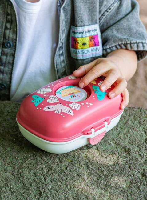 Lunchbox dziecięcy Monbento MB Gram - pink / birds