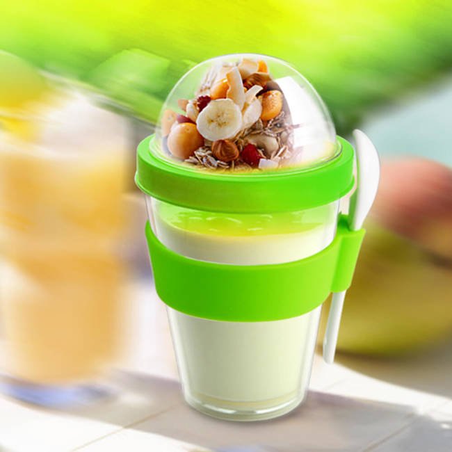Lunchbox / pojemnik na jogurt z łyżką YO 2 GO Asobu - red