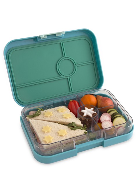 Lunchbox pojemnik na śniadanie XL Yumbox Tapas 4 - Capri pink / rainbow tray