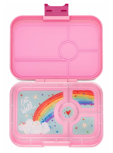 Lunchbox pojemnik na śniadanie XL Yumbox Tapas 4 - Capri pink / rainbow tray