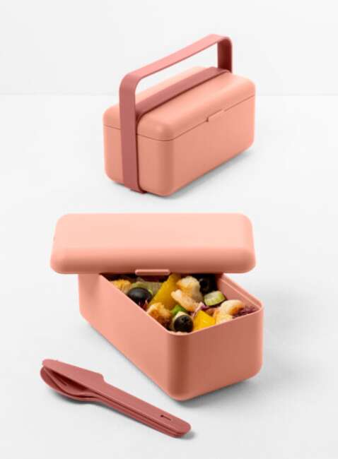 Lunchbox / śniadaniówka ze sztućcami Blim+ Bauletto S - flamingo pink