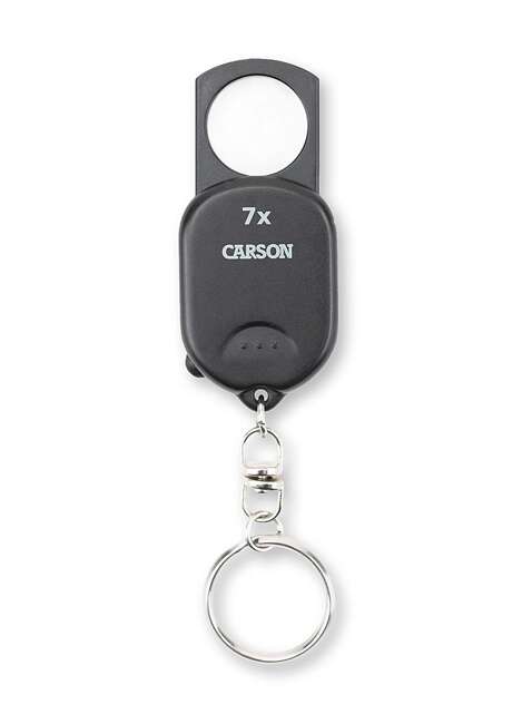 Lupa z brelokiem Carson Clip & View Pop-Up Retractable 7x Aspheric Keychain Magnifier