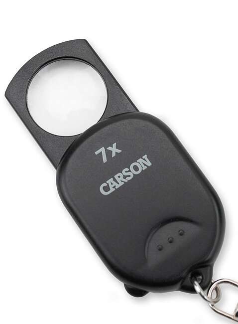 Lupa z brelokiem Carson Clip & View Pop-Up Retractable 7x Aspheric Keychain Magnifier