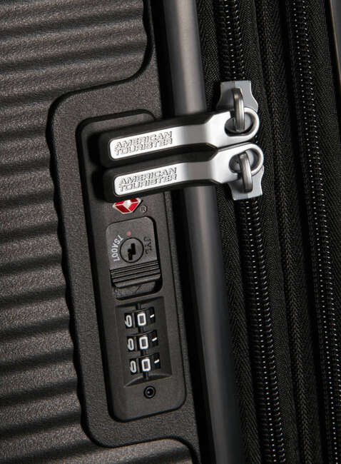 Mała kabinowa walizka American Tourister Soundbox EXP - bass black