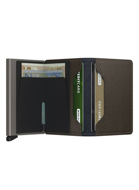 Mały portfel RFID Secrid Slimwallet Carbon - carbon khaki