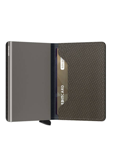 Mały portfel RFID Secrid Slimwallet Carbon - carbon khaki