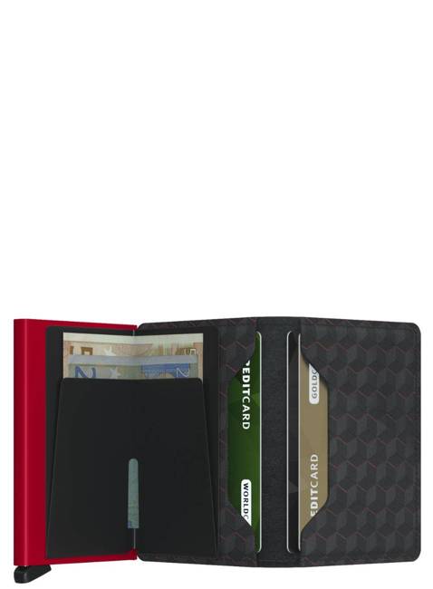 Mały portfel RFID Secrid Slimwallet Optical - black / red