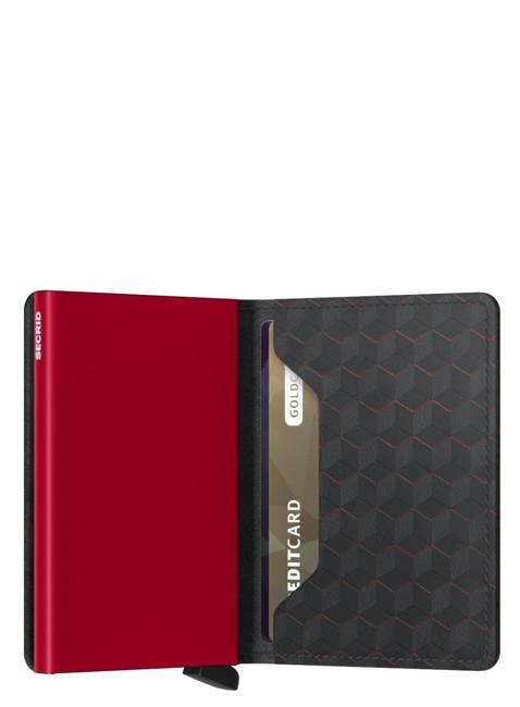 Mały portfel RFID Secrid Slimwallet Optical - black / red