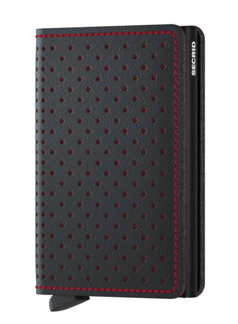 Mały portfel RFID Secrid Slimwallet Perforated - black / red