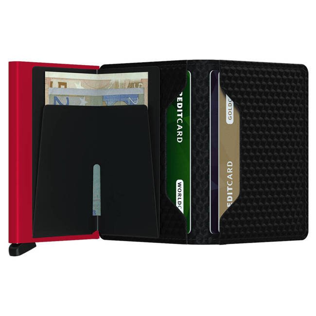 Mały portfel RFID Slimwallet Secrid Cubic - black/red