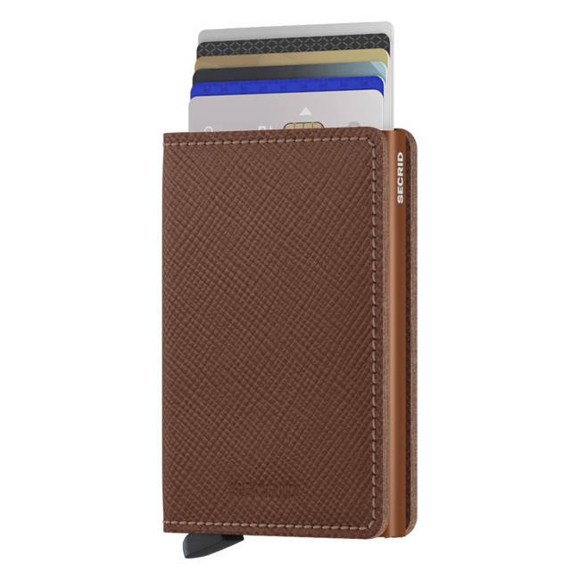 Mały portfel RFID Slimwallet Secrid Saffiano - caramel