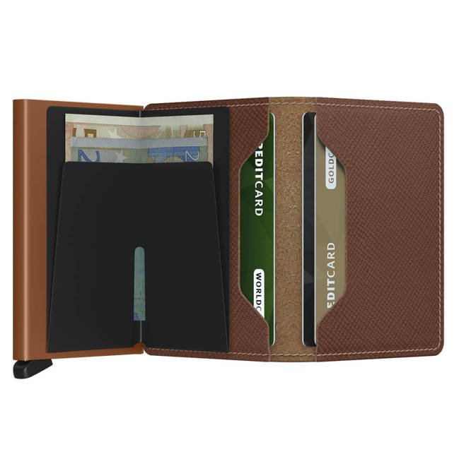 Mały portfel RFID Slimwallet Secrid Saffiano - caramel