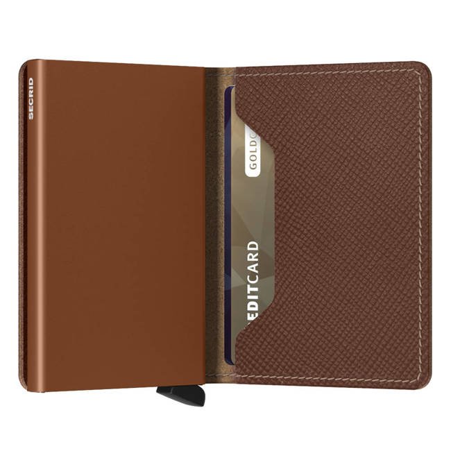 Mały portfel RFID Slimwallet Secrid Saffiano - caramel