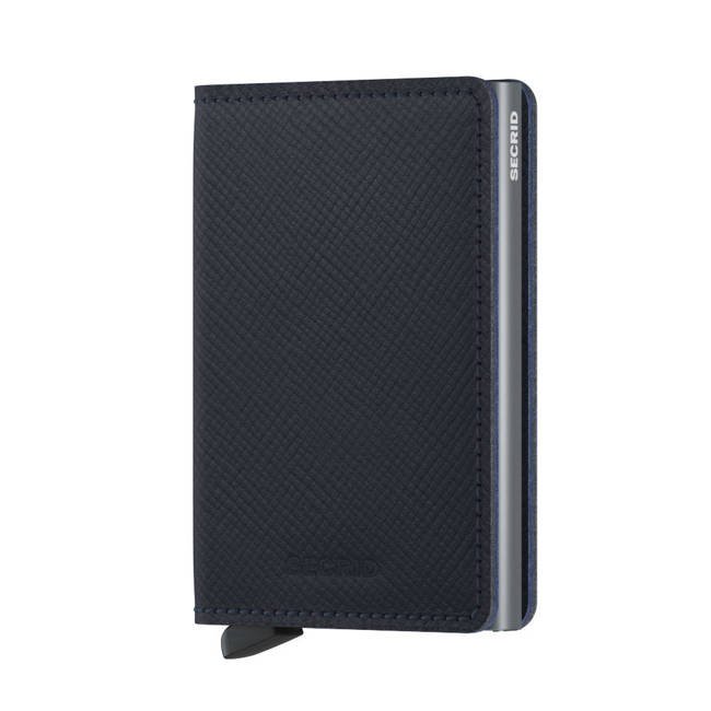 Mały portfel RFID Slimwallet Secrid Saffiano - navy