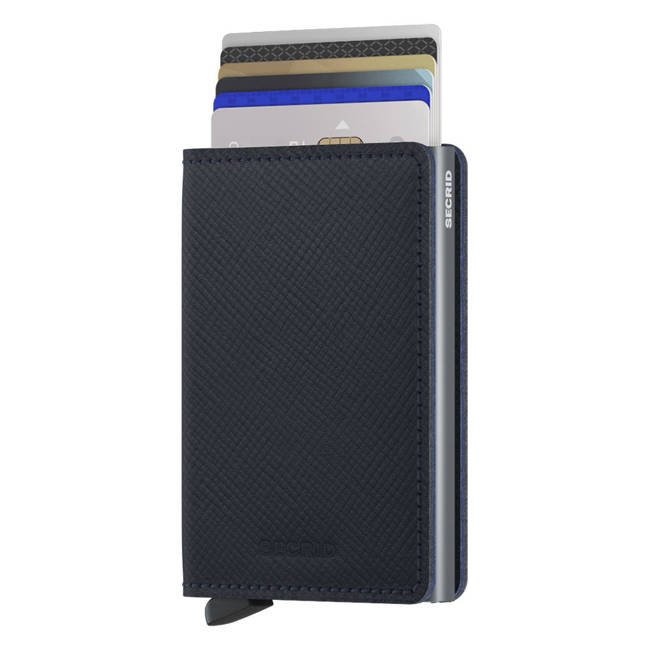 Mały portfel RFID Slimwallet Secrid Saffiano - navy