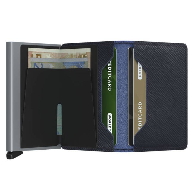 Mały portfel RFID Slimwallet Secrid Saffiano - navy