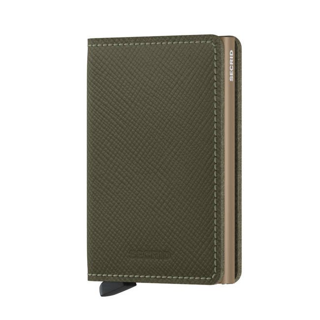 Mały portfel RFID Slimwallet Secrid Saffiano - olive