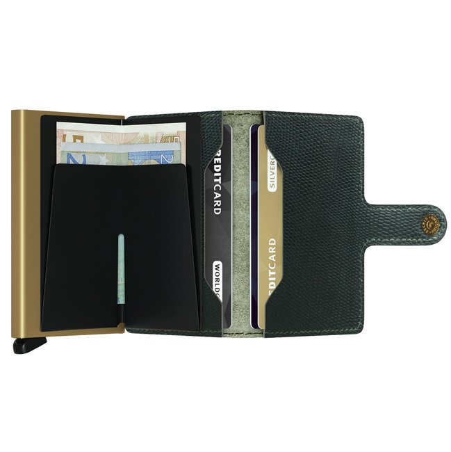 Mały portfel kieszonkowy Secrid Miniwallet Rango - green/gold