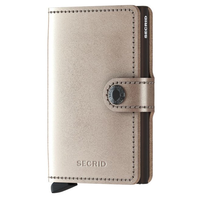 Mały portfel kieszonkowy Secrid Miniwallet - metallic champagne/brown 