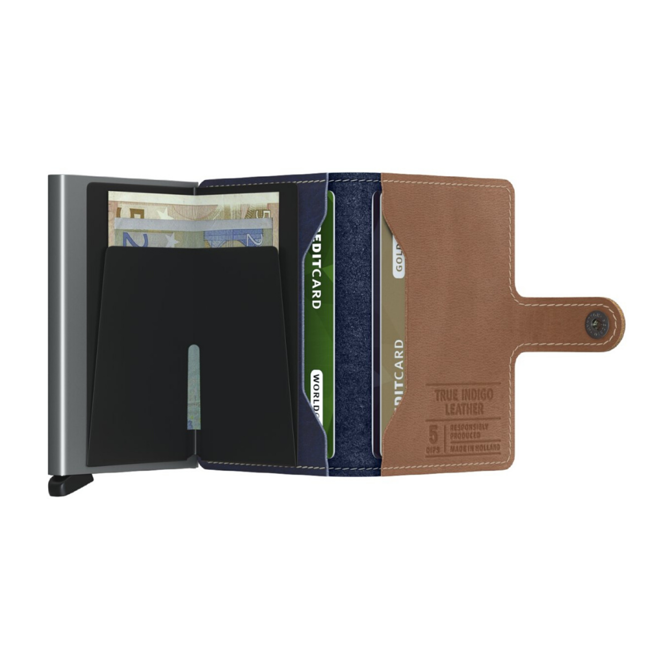 Mały portfel ochronny RFID Miniwallet Secrid - indigo / 5-titanium