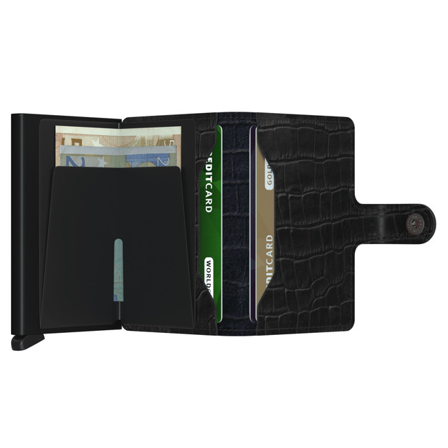 Miniwallet Cleo Secrid mały portfel kieszonkowy z RFID - black