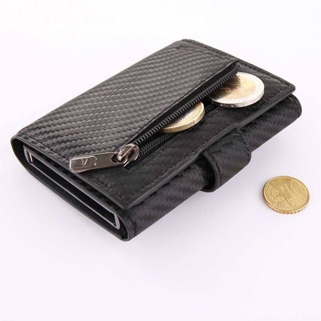 Miniwallet portfel z etui RFID Iron CARBON Roncato - black