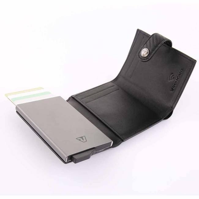 Miniwallet portfel z etui RFID Iron CARBON Roncato - black