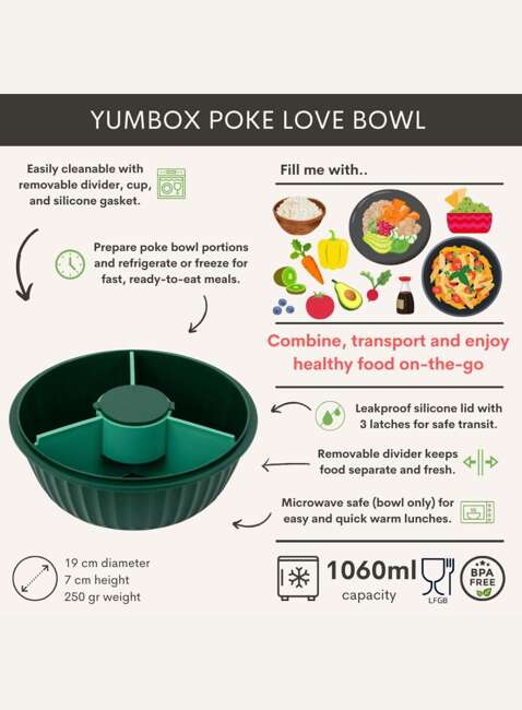 Miska lunchbox Yumbox Poke Love Bowl 1050 ml - kale green