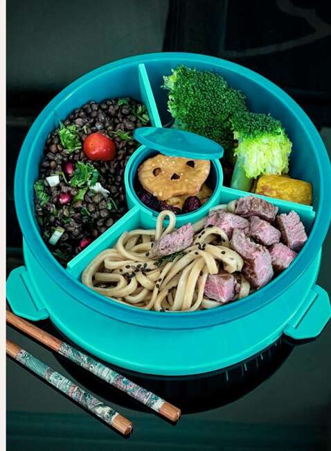 Miska lunchbox Yumbox Poke Love Bowl 1050 ml - lagoon blue