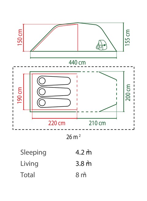 Namiot 3-osobowy Coleman Coastline 3 Plus - green