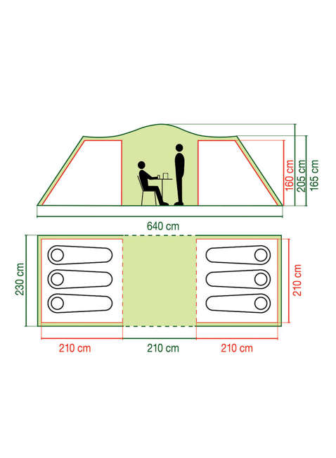 Namiot 6-osobowy Coleman Ridgeline 6 Plus - green