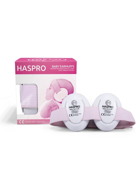 Nauszniki ochronne dla niemowląt małych dzieci Haspro Baby Earmuffs - pink