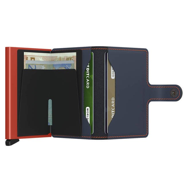 Nieduży portfel Miniwallet Matte Secrid - nightblue / orange