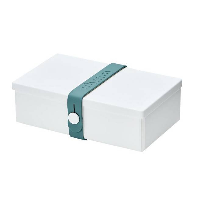 No.01 pudełko lunchbox składany Uhmm - white / petrol