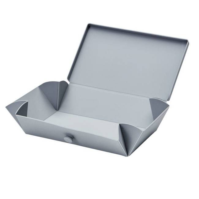 No.01 składany lunchbox z opaską Uhmm - light grey / mint