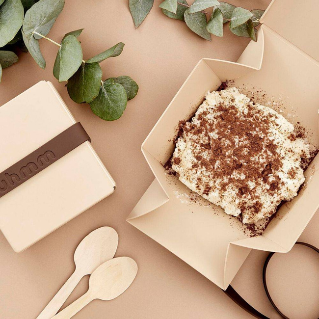 No.02 lunchbox z opaską dla dzieci Uhmm - mocca / mint
