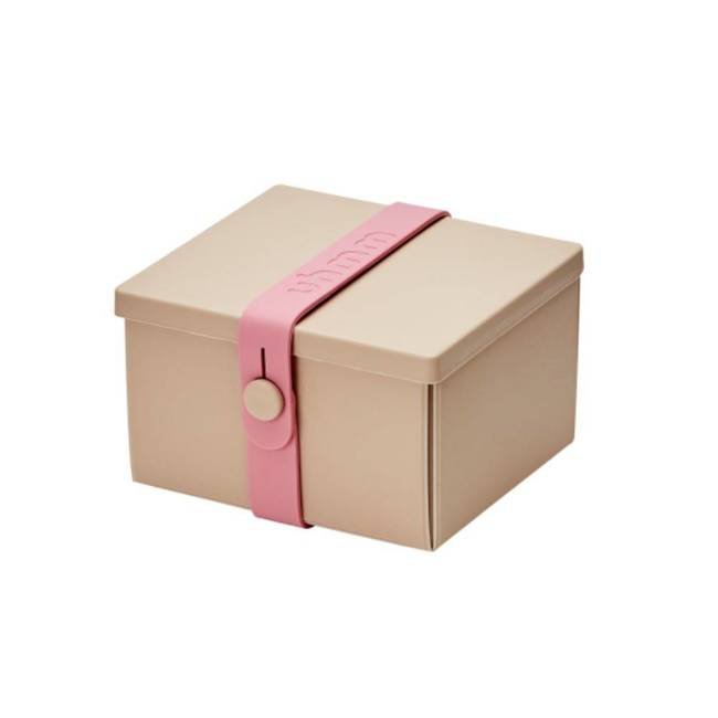 No.02 składane pudełko na przekąski Uhmm - mocca / pink