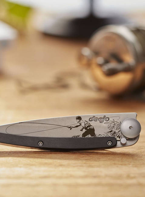 Nóż składany Deejo Pocket Knife Ebony Wood - fly fishing