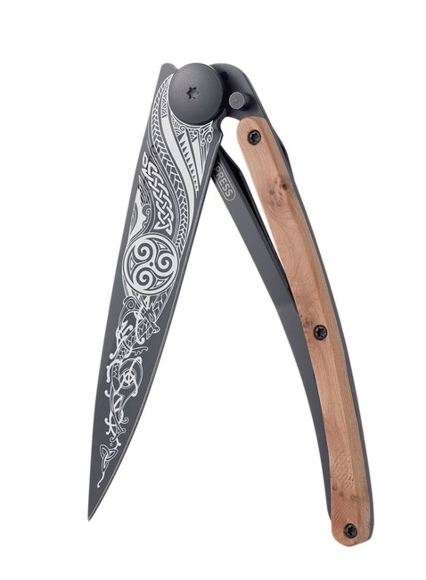 Nóż składany Deejo Pocket Knife Juniper Wood - celtic