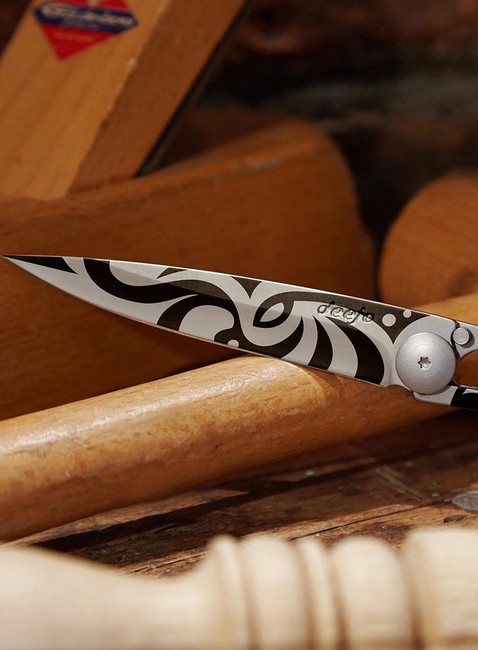 Nóż składany Deejo Pocket Knife Juniper Wood - tribal