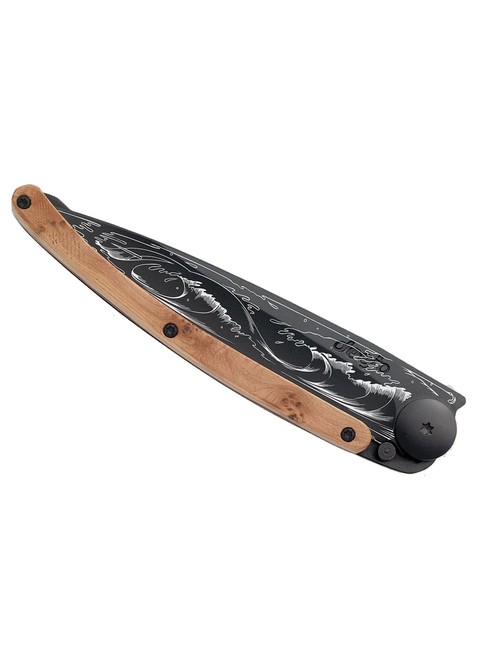 Nóż składany Deejo Pocket Knife Juniper Wood - wave