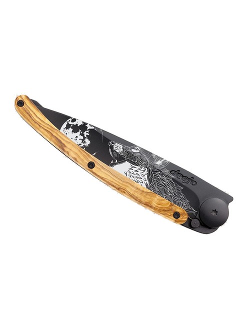 Nóż składany Deejo Pocket Knife Olive Wood - howling