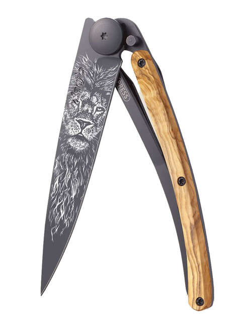 Nóż składany Deejo Pocket Knife Olive Wood - leo