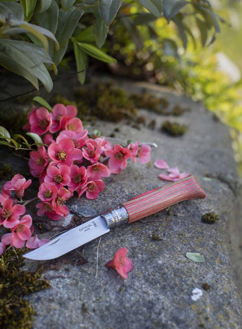 Nóż składany Opinel Inox Laminated N°08 - red brich