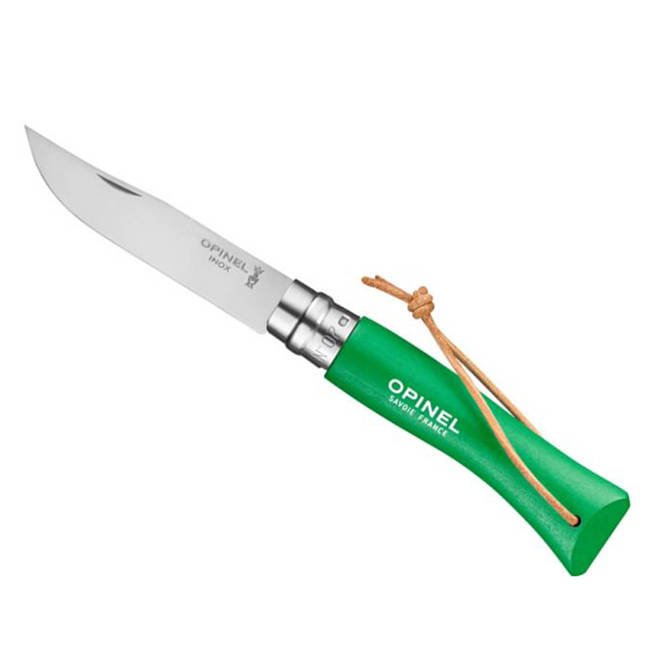 Nóż składany z rzemykiem Opinel Colorama N°07 - green